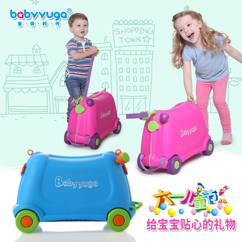 Детский чемодан Baby yuga на колесиках розовый - фото 4 - id-p93873006