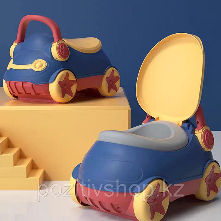 Детский горшок Baby Potty Машинка с мягкой сидушкой синий - фото 1 - id-p93874474