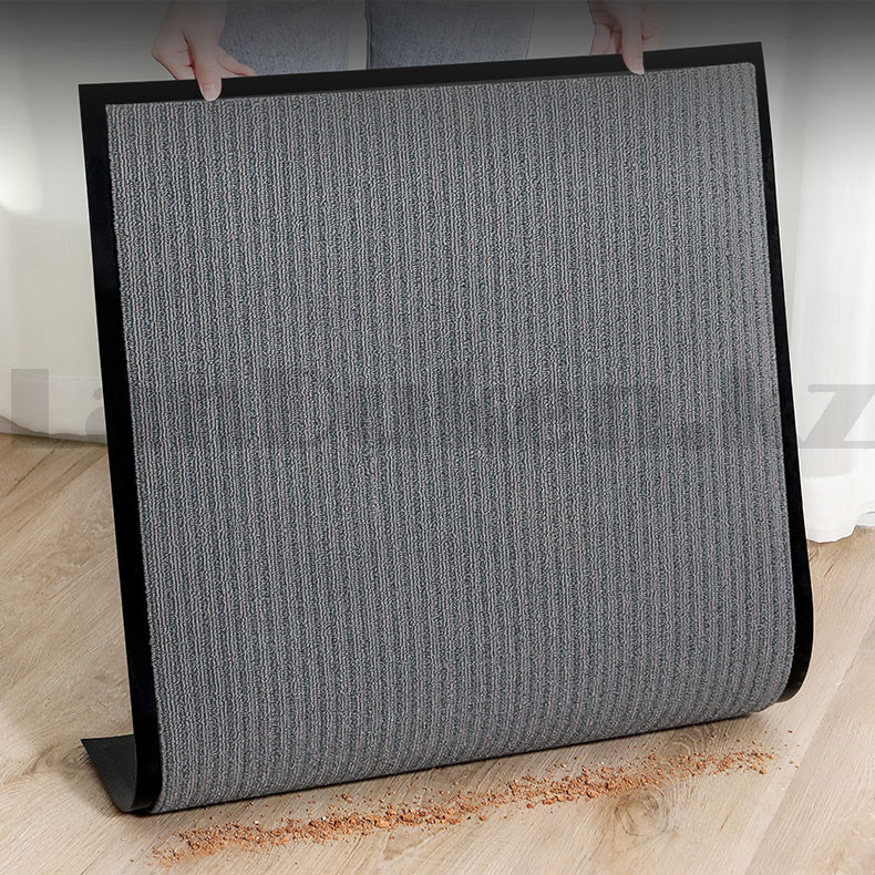 Грязезащитный придверный коврик на резиновой основе 60х40 см серый - фото 5 - id-p93878851