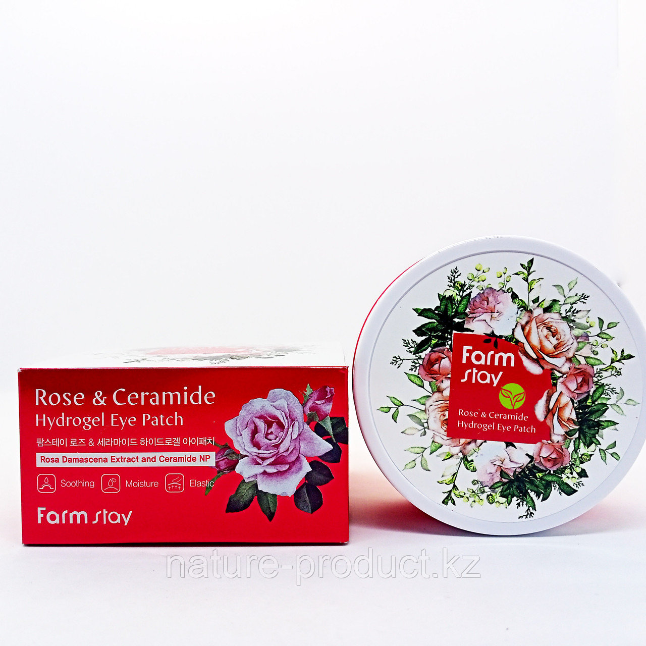 Гидрогелевые патчи для глаз увлажняющие с экстрактом дамасской розы FarmStay Rose Ceramide Hydrogel Eye Patch