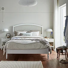 Кровать каркас ТИССЕДАЛЬ белый/Лонсет 160x200 см ИКЕА, IKEA, фото 2