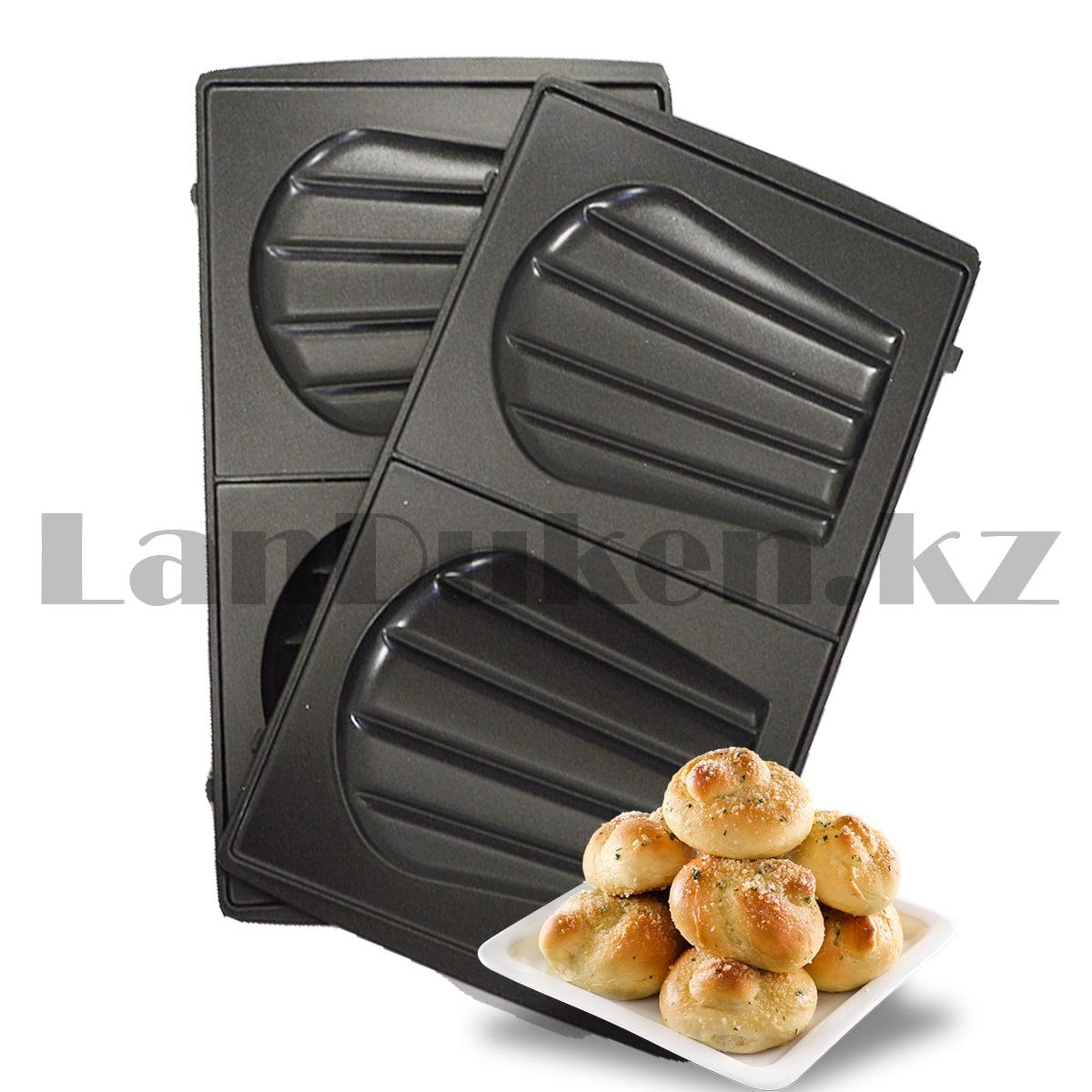 Мультипекарь электрический со сменными панелями 6 в 1 для изготовление сэндвичей вафель орешек пончиков - фото 7 - id-p93881445