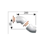 Коаксиальное колено 45° Ø 60-100мм