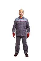 Костюм демисезонный «Дамаск» (светло-серый + темно-серый + красный кант) спецодежда