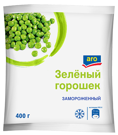 Зеленый горошек Замороженный Aro 400г, фото 2