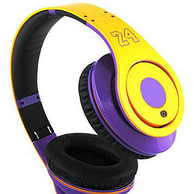 Наушники накладные стерео ( Желто-фиолетовые )
