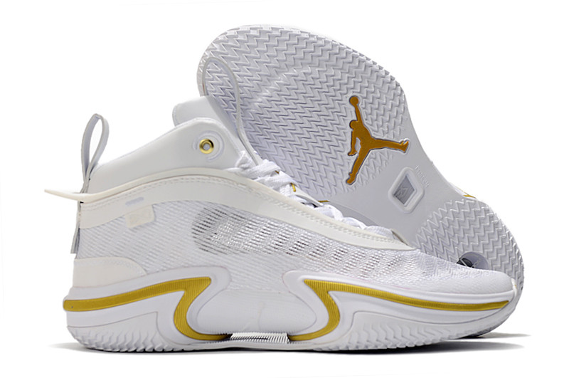 Баскетбольные кроссовки Air Jordan XXXVI ( 36 ) " White\Gold " - фото 2 - id-p93904124