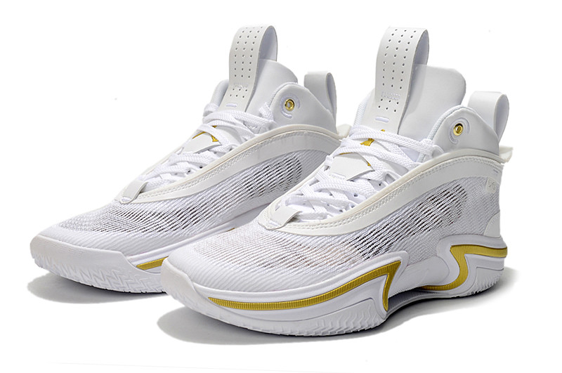 Баскетбольные кроссовки Air Jordan XXXVI ( 36 ) " White\Gold " - фото 4 - id-p93904124