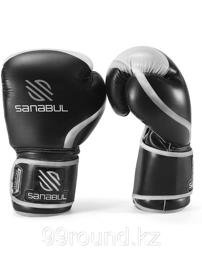 Боксерские перчатки Sanabul Essential 10 oz серебристые