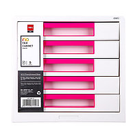 Ящик для документов пласт. 5-секц. Deli Z01043 розовый
