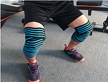 Поддержка эластичный бандаж бинт (наколенник, налокотники, голеностоп) для тяжелой атлетики длина 180 см Алмат