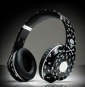 Наушники накладные стерео ( Черно - белые Скелет )