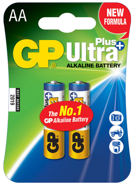 Батарейки LR6 AA 2 шт GP Batteries Ultra Plus alkaline
