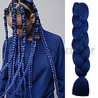 Канекалон накладные волосы одноцветные 60 см иссиня черный A28