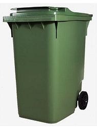 Передвижной мусорный контейнер с крышкой 360  литров диаметром колес 200 мм на двух колесах