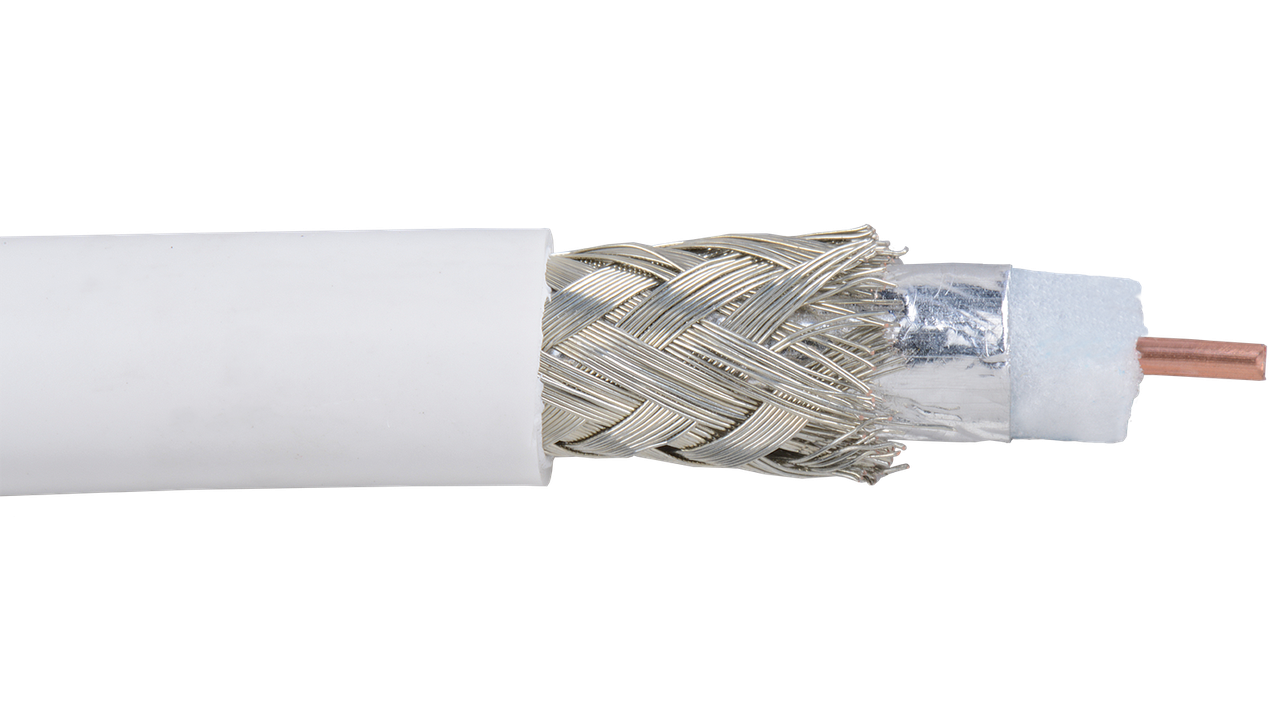 Кабель коаксиальный RG-6U X-Line, 60% белый (цена за 1м.п.), бухта 100 метров - фото 1 - id-p93944077
