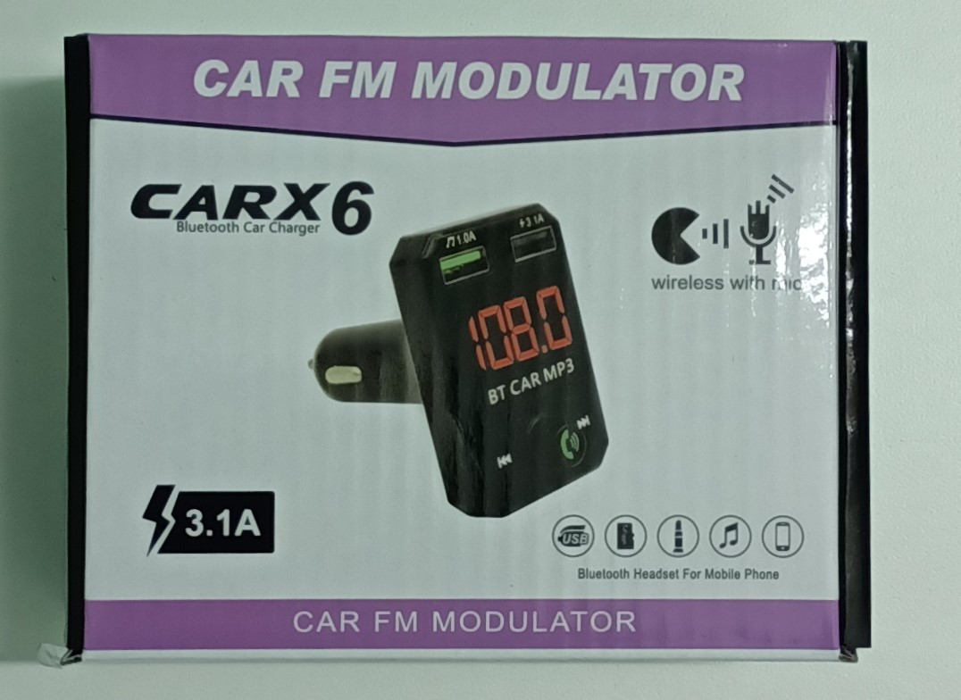 FM- модулятор автомобильный+ Bluetooth без памяти CarX6 - фото 3 - id-p93944057