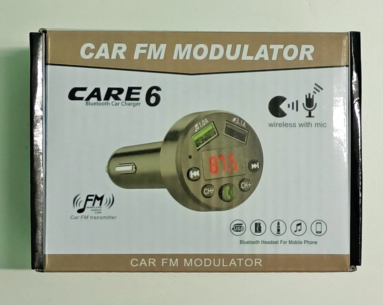 FM- модулятор автомобильный+ Bluetooth без памяти CarE6 - фото 3 - id-p93944030