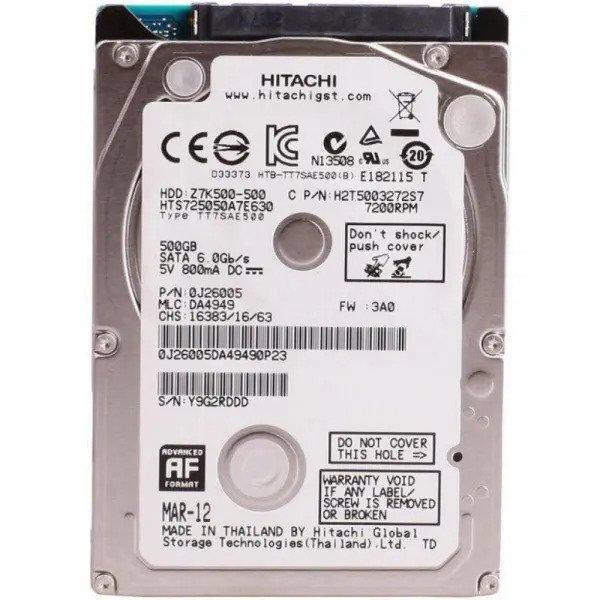 Жесткий диск HGST TRAVELSTAR Z7K500.B HTS725050B7E630 (1W10098) 500ГБ 2,5" 7200RPM 32MB 7мм