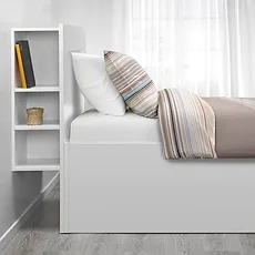 Кровать с подъемным механизмом БРИМНЭС белый 140x200 см ИКЕА, IKEA, фото 3