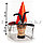 Шляпа ведьмы на Хэллоуин (Halloween)  высота 35 см с вуалью черно-красная, фото 2