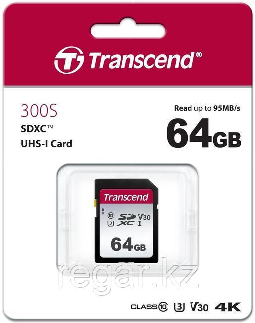 Карта памяти SD 64GB Class 10 U3 Transcend TS64GSDC300S