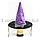 Шляпа ведьмы на Хэллоуин (Halloween)  высота 35 см с вуалью черно-фиолетовая, фото 3