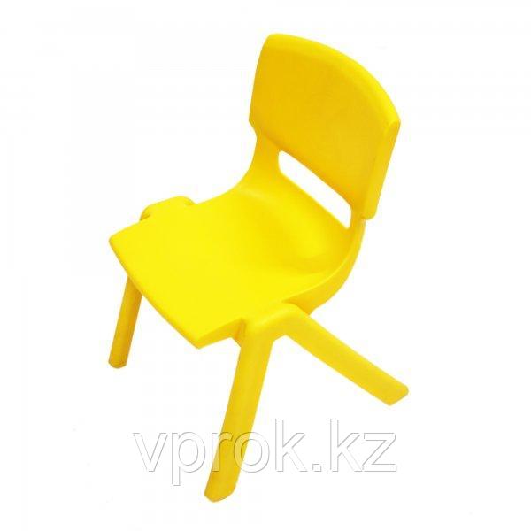 Стульчик детский пластиковый высота сиденья 28 см, желтый - фото 2 - id-p93971862