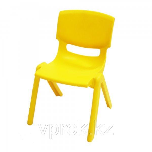 Стульчик детский пластиковый высота сиденья 28 см, желтый - фото 1 - id-p93971862