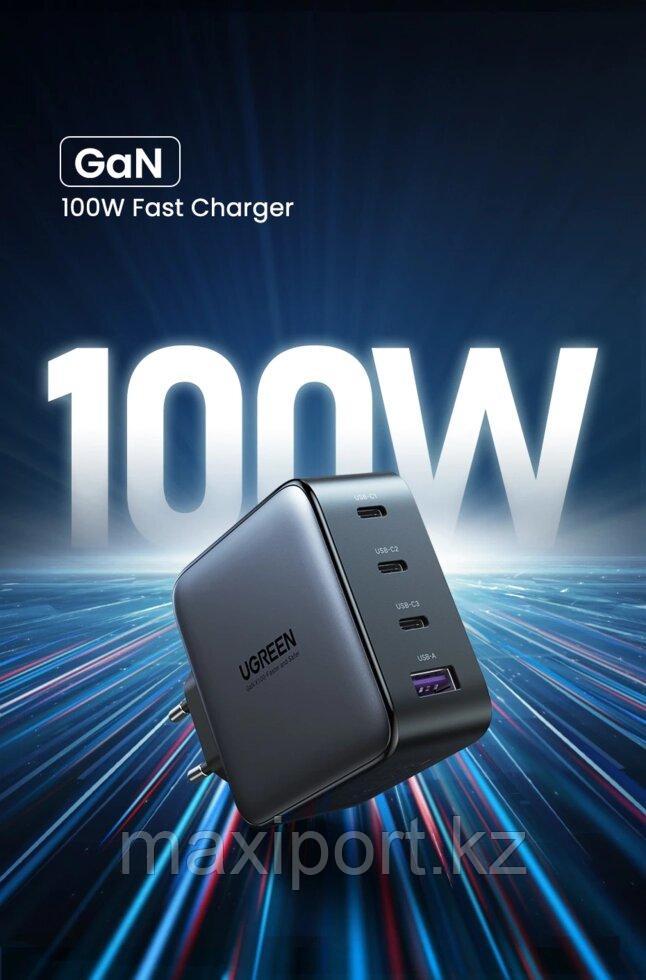 Зарядное устройство Ugreen GaNX 100w 3usb C + 1 USB - фото 2 - id-p93972079