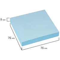 Блок самоклеящийся BRAUBERG, 76*76 мм, 100 листов, голубой, 122695, фото 3