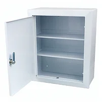Шкафчик-аптечка металлический "Призма", навесной, 2 полки, ключевой замок, 330x280x140 мм, фото 2