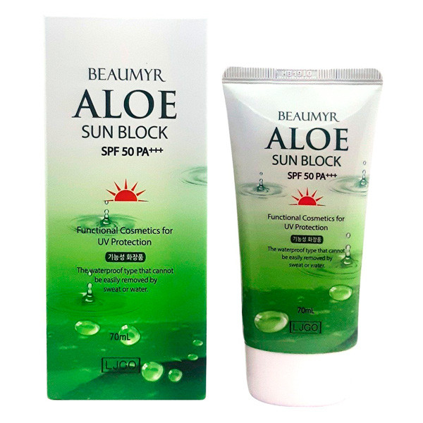 Beaumyr SPF 50 PA +++ Солнцезащитный крем с экстрактом Алоэ вера. Aloe UV Sun Block  70мл.