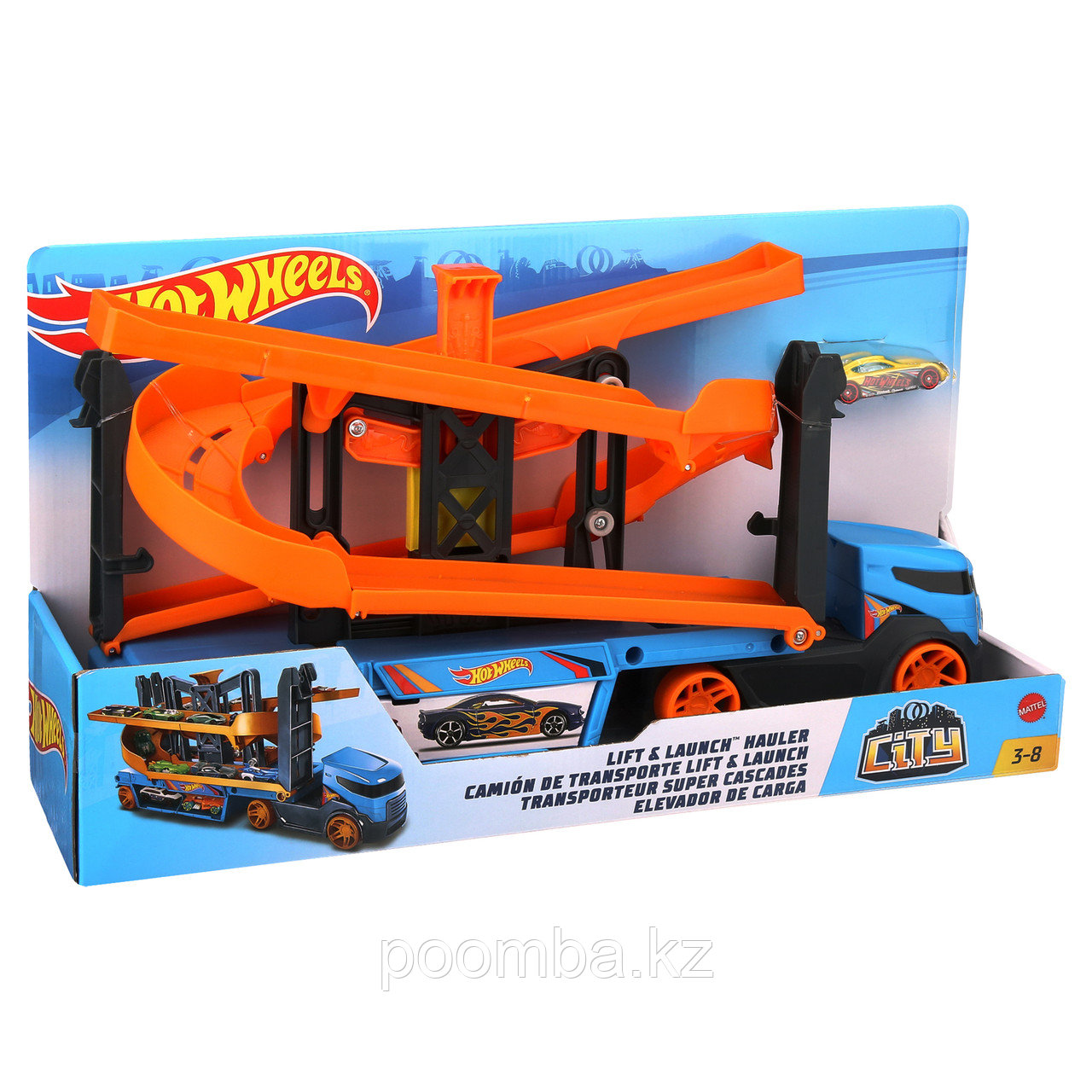 Трек Hot Wheels Грузовик Транспортёр "Крутой Спуск" Mattel