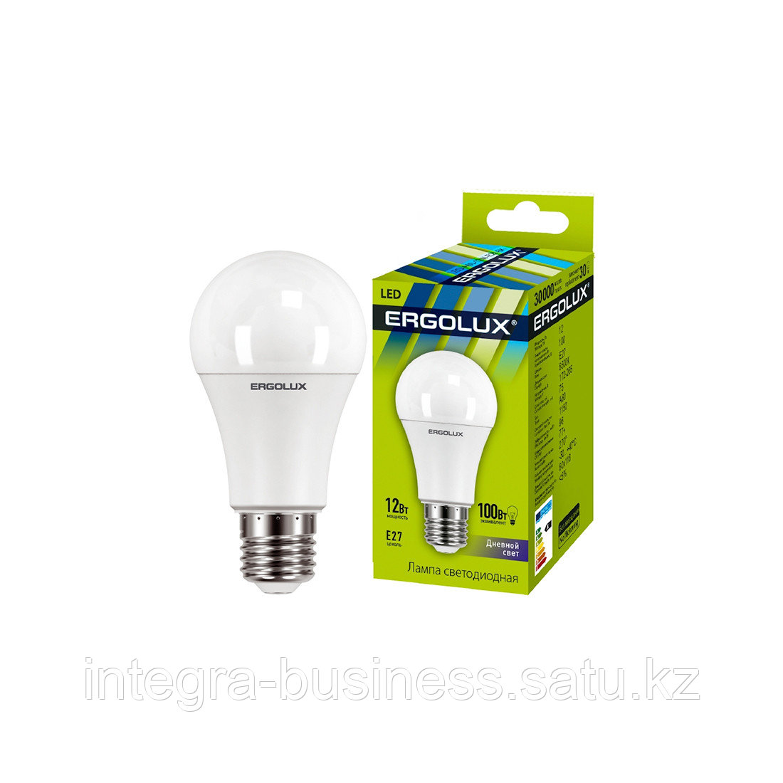 Эл. лампа светодиодная Ergolux LED-A60-12W-E27-6K, Дневной