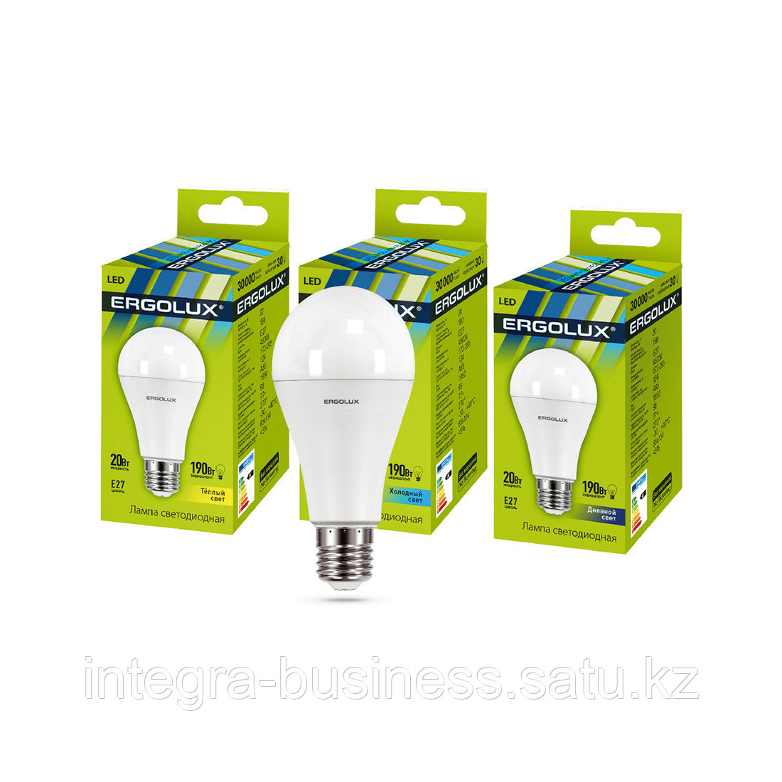 Эл. лампа светодиодная Ergolux LED-A65-20W-E27-6K, Дневной