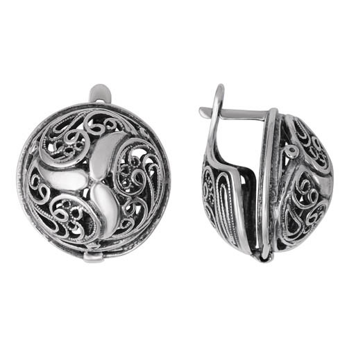 Серьги Красная Пресня , без вставок, с английским замком, круг 3301034