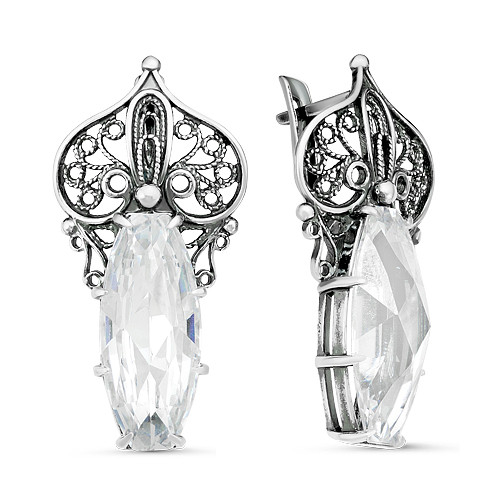 Серьги Красная Пресня , фианит, ажурное 3389026