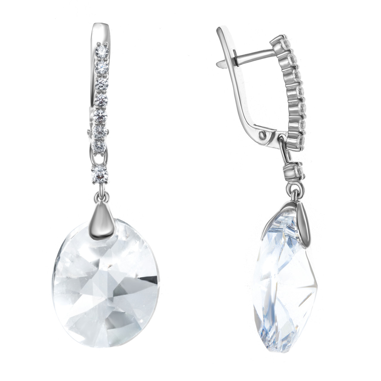 Серьги Цефей серебро с родием, фианит с20160-6028Crystal