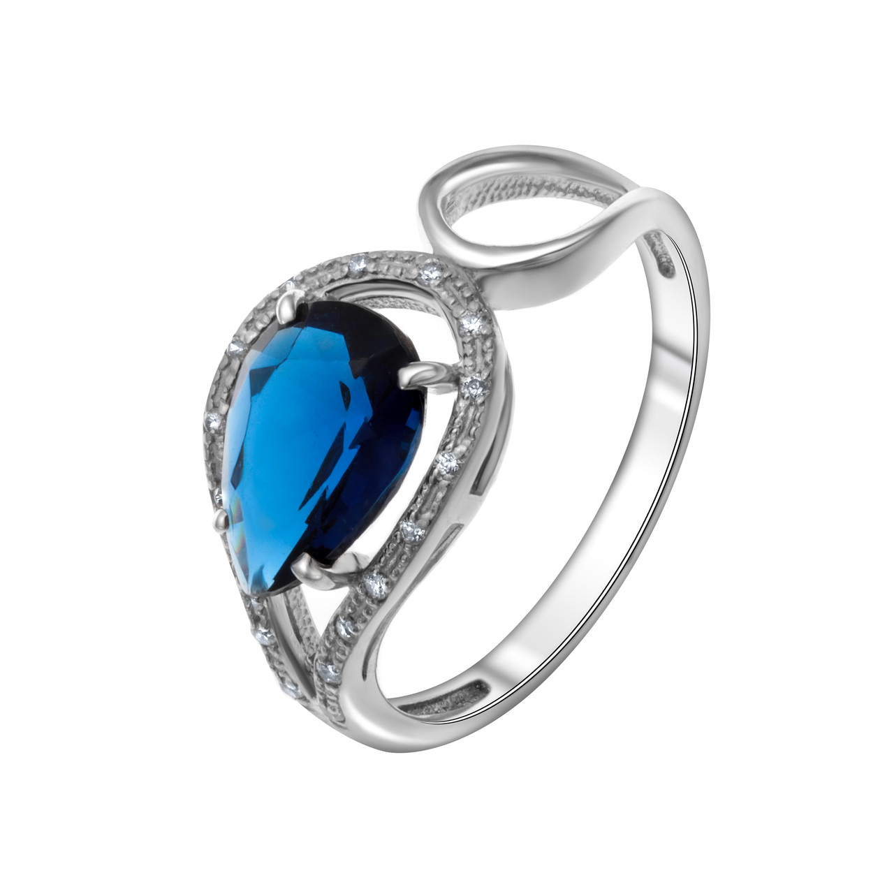 Кольцо TEOSA серебро с родием, фианит синт., "halo" 100-1093-SP размеры - 18,5