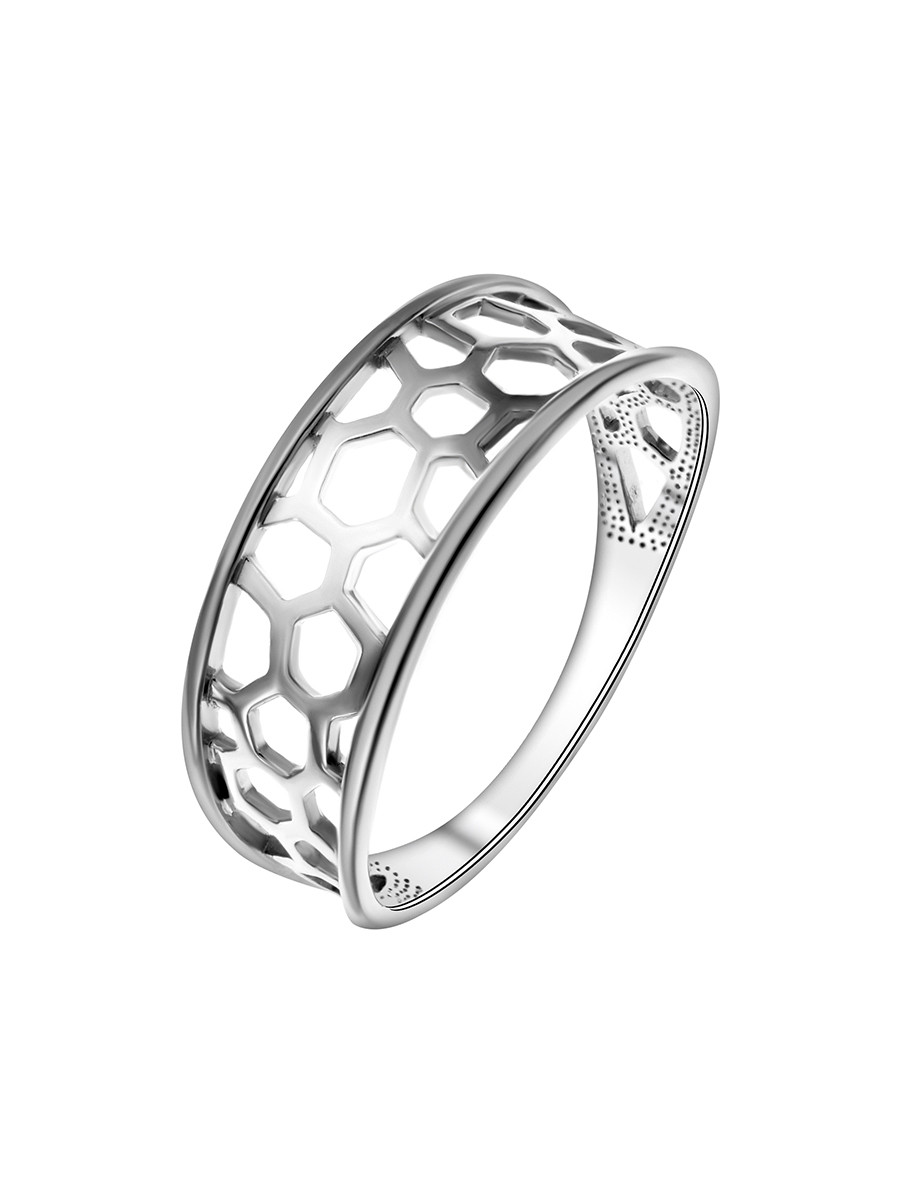 Кольцо TEOSA серебро с родием, без вставок, фантазия К600-1090 размеры - 17,5