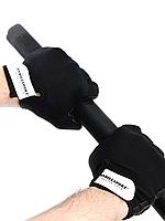 Перчатки для фитнеса унисекс кожаные Q12, черные (L)