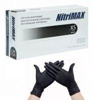 Перчатки нитровиниловые XS, черные NitriMAX 100шт.