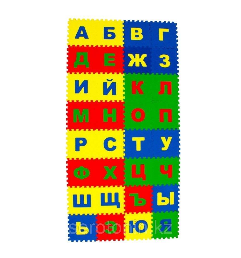 Игровой коврик Eco Cover пазл Казахско - Русский Алфавит 20x20 cм