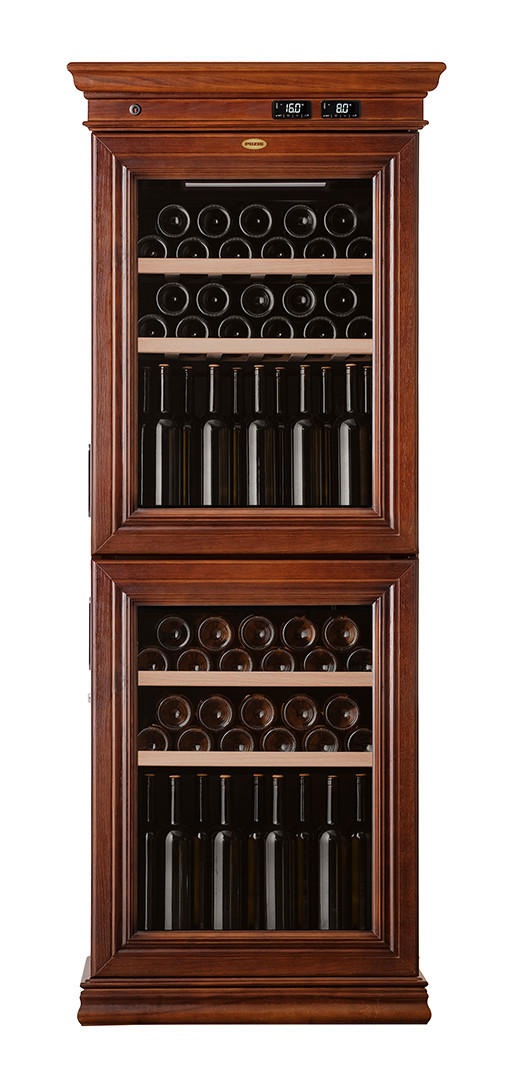 Шкаф винный двухкамерный бытовой ШВД-78 «POZIS» М в облицовке из дуба