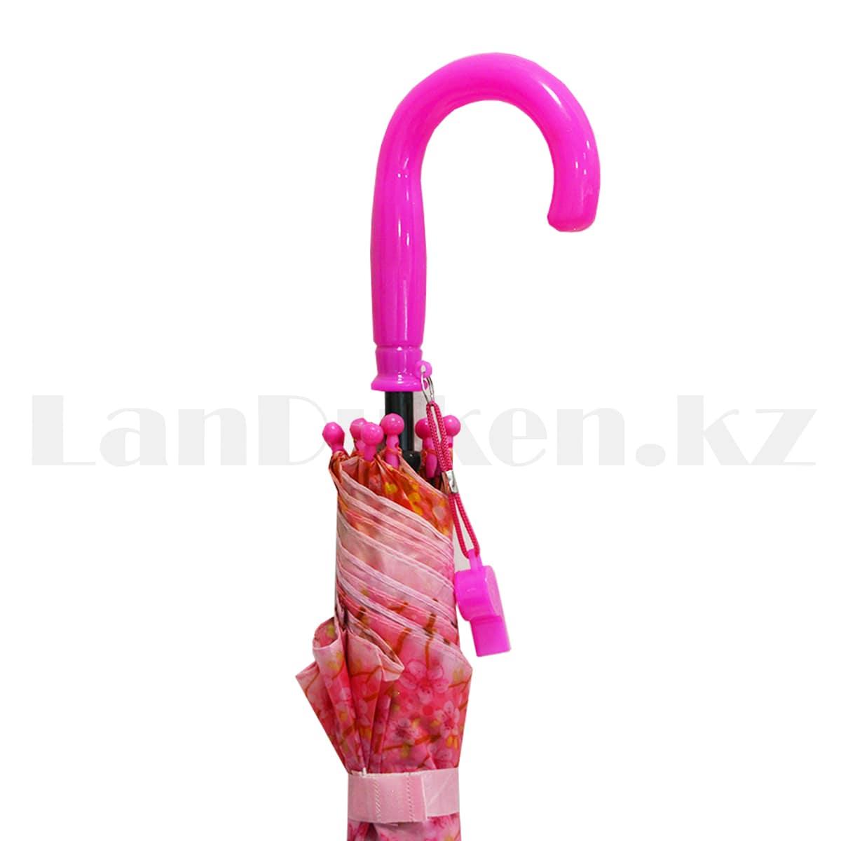 Зонт детский принцесса Ариэль трость 66 сантиметров розовый - фото 4 - id-p93998556