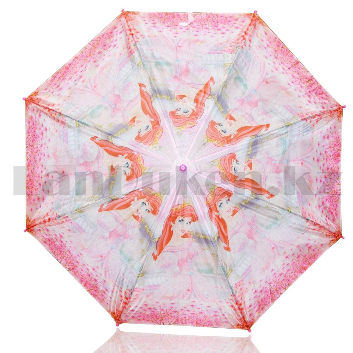 Зонт детский принцесса Ариэль трость 66 сантиметров розовый