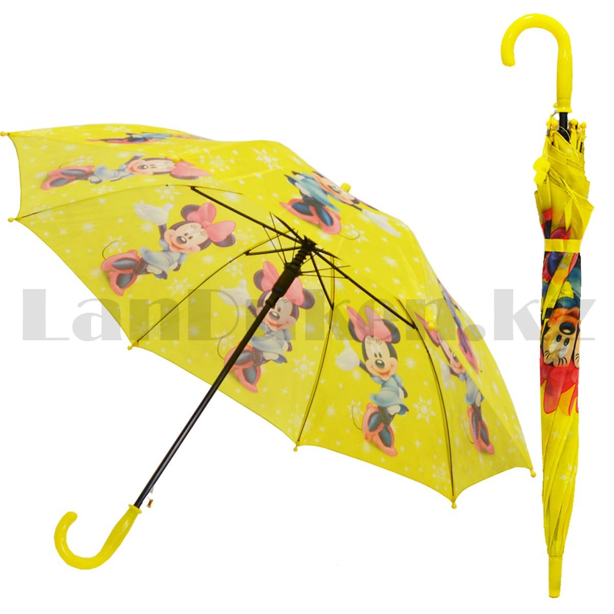 Зонт детский Мини Маус трость 66 сантиметров желтый - фото 7 - id-p93998702