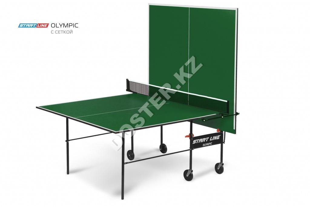 Теннисный стол Start Line Olympic GREEN с сеткой - фото 2 - id-p94002075