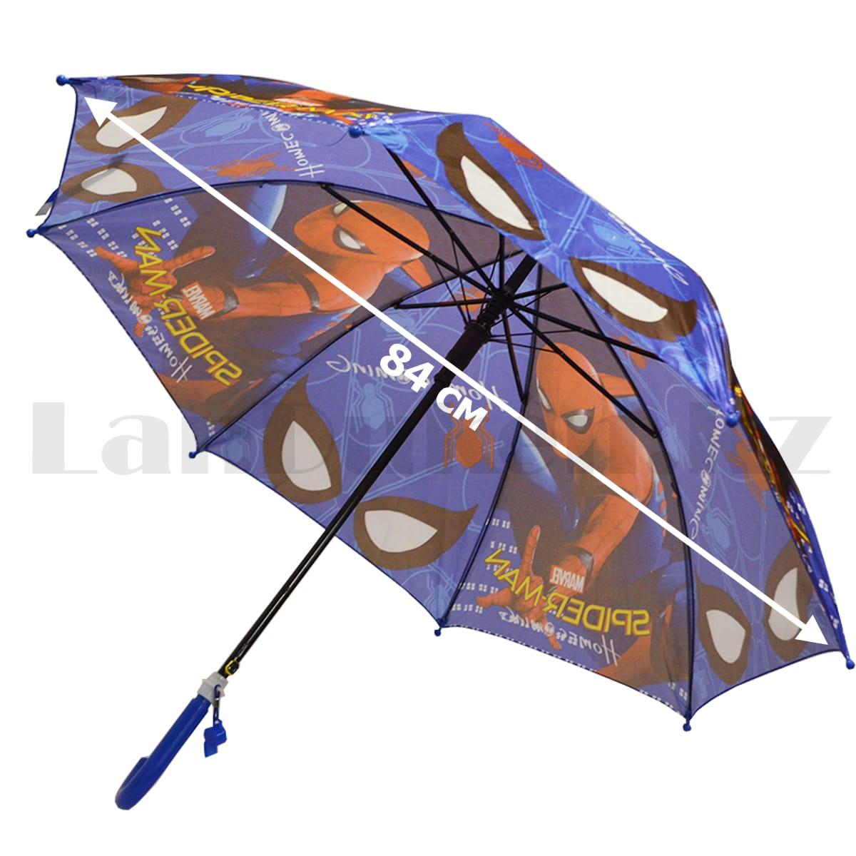 Зонт детский Человек Паук трость 68 сантиметров темно-синий - фото 3 - id-p94003891